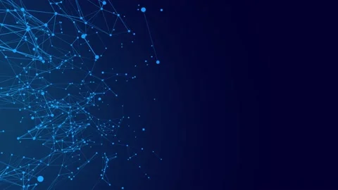 Abstract digital connection moving dots and lines. Technology background Stock Footage 236629419