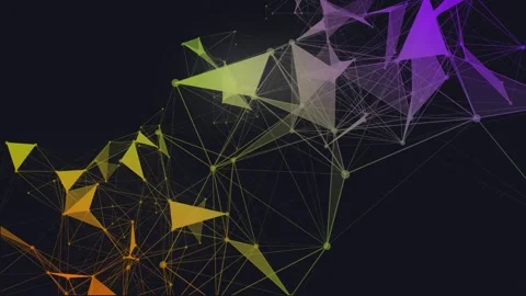Abstract digital connection moving dots and lines. Technology background Stock Footage 246485441