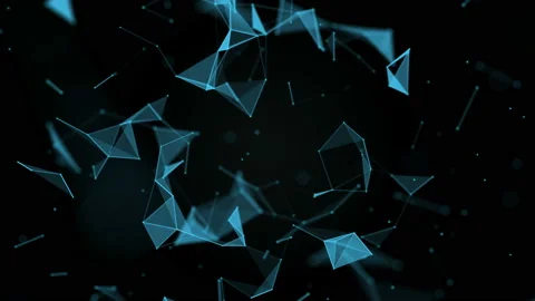 Abstract digital connection of moving points and lines. Technological background Video stock 150493467