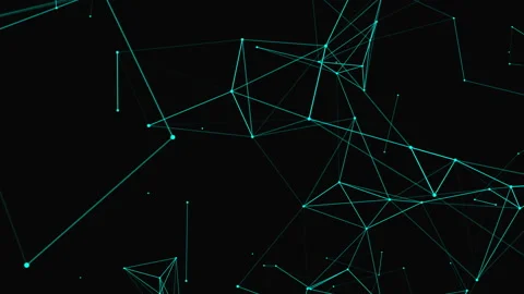 Abstract digital connection of moving points and lines. Technological background Stock Footage 150954312