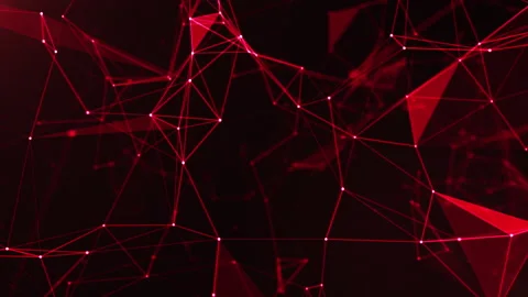 Abstract digital connection of red lines and dots in the space. Network Stock Footage 275264895