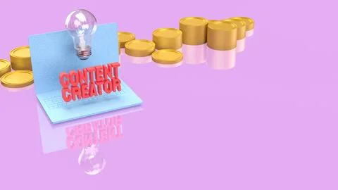 Abstract Digital Content Creation Concept With Blurred Laptop Interface 3d .. 스톡 일러스트
