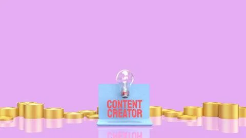 Abstract Digital Content Creation Concept With Blurred Laptop Interface 3d .. Stock Photos