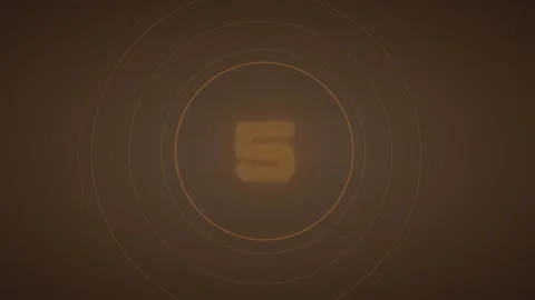 Abstract Digital Countdown Timer with Glowing Golden Circles on Dark Brown Stock Footage 340022861