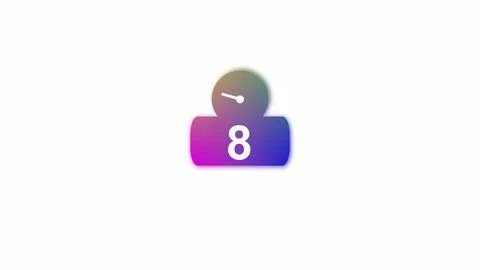 Abstract digital countdown timer on a white background. Stock Illustration
