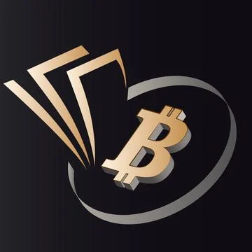 Abstract Digital Currency Design Featuring Bitcoin Symbol and Stylized Graphics Stock Illustration