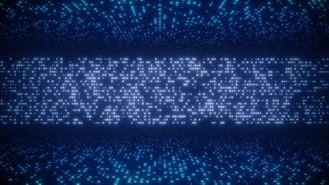 Abstract digital cyber background with glowing blue dots. Seamless loop Stock Footage 322121495