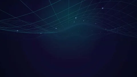 Abstract Digital Cyber Grid Wave Motion Background Video Vídeos de archivo 344232829