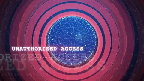 Abstract Digital Cyber Security Background with Unauthorized Access Warning and Stock Footage 343157701