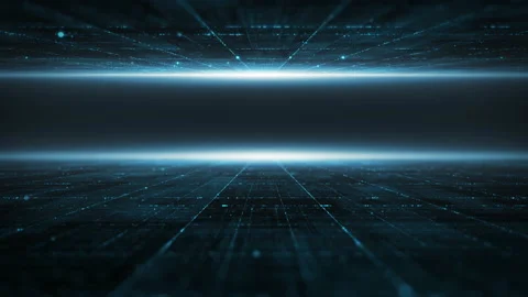 Abstract Digital cyber space particles perspective grid floor ground Stock Footage 133048088