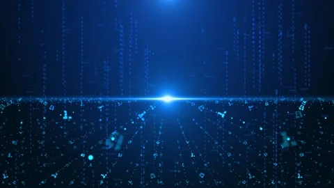 Abstract Digital cyber space particles perspective grid floor ground Stock Footage 151363532