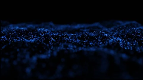 Abstract digital cyber technology background wave from particles . Stock Footage 166335345