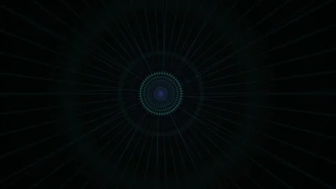 Abstract Digital Cybernetic Eye Animation with Glowing Radial Light Patterns. Stock Footage 340493191