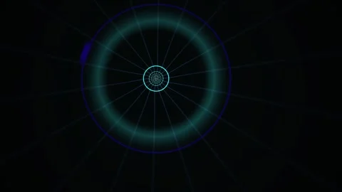 Abstract Digital Cybernetic HUD Circular Interface Animation. Stock Footage 334443190
