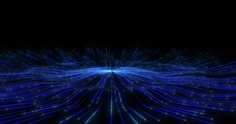 Abstract Digital Cyberspace Background with Glowing Tech Network Line Stock Footage 335523980