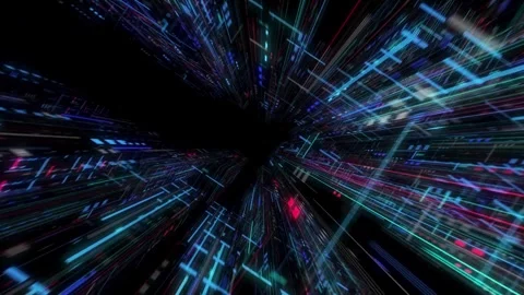 Abstract digital cyberspace motion background. Technology Tunnel, Digital Lines. Stock Footage 334022341