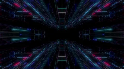 Abstract digital cyberspace motion background. Technology Tunnel, Digital Lines. Stock Footage 334022603