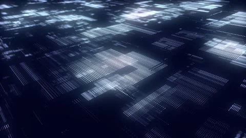 Abstract digital cyberspace with moving particles. Cyber security database. Stock-Footage 280342259