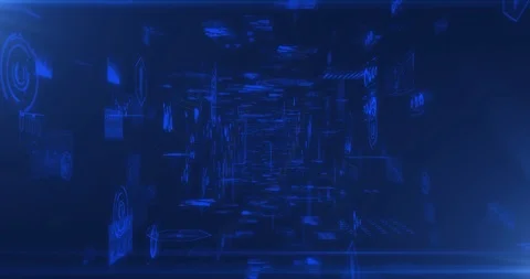 Abstract digital data analysis graphs Tunnel background,network science Stock Footage 104316827