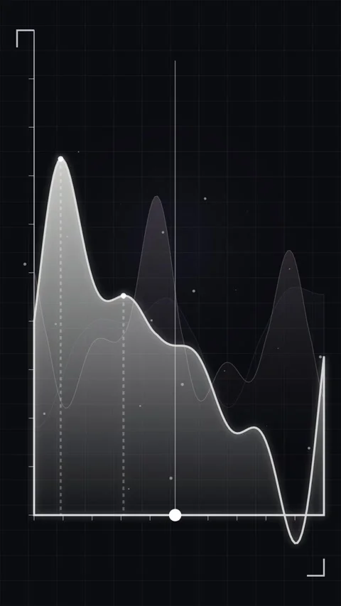 Abstract Digital Data Analytics Graph Visualization on Dark Background Stock Footage 346197791