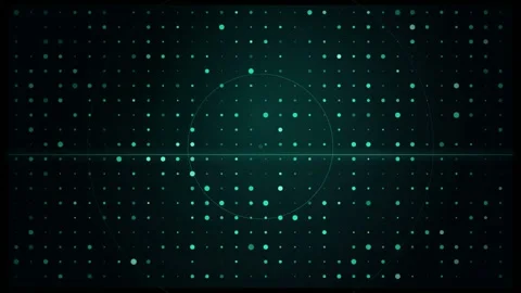 Abstract digital data background with glowing teal dots and moving geometric Stock Footage 346215437