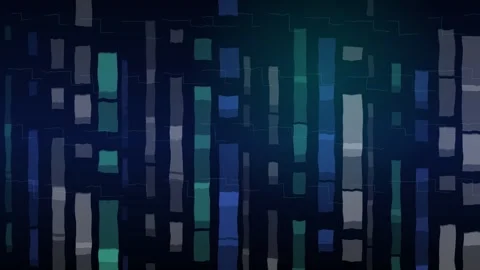 Abstract digital data bars in blue and green on dark background Stock Footage 336994317