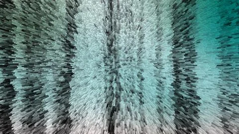 Abstract Digital Data Burst With 3D Pixels And Futuristic Technology Visual.. Stock Illustration