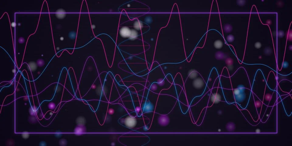 Abstract digital data chart with glowing neon lines Illustration