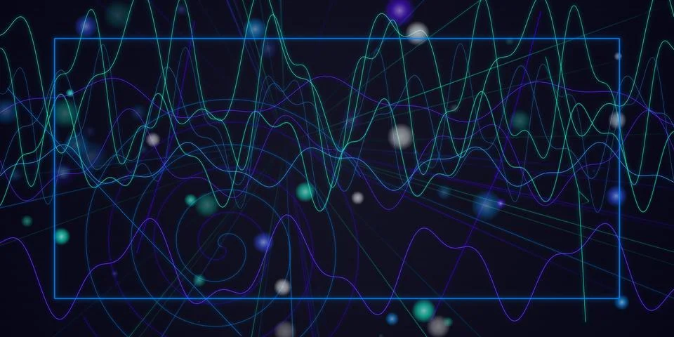 Abstract digital data chart with glowing lines and points Illustration