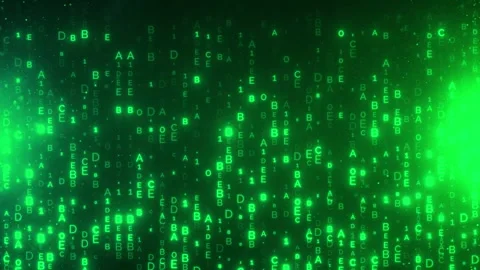 Abstract Digital Data Code Background with Binary Numbers in green 09 Stock Footage 341468992