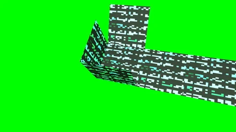 Abstract Digital Data Cube on Green Screen Background Stock Footage 336871105