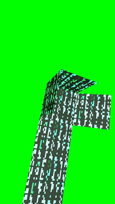Abstract Digital Data Cube on Green Screen Background vertical video Stock Footage 346256627