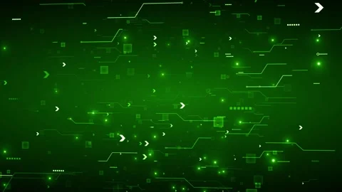 Abstract digital data flow and network connection on green background motion Stock Footage 327573981