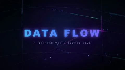 Abstract Digital Data Flow Animation with Glowing Network Lines and Connection Stock Footage 346202728