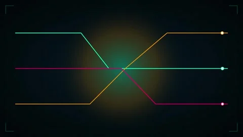 Abstract digital data flow animation with moving nodes and connecting geome.. Stock Footage 348332394
