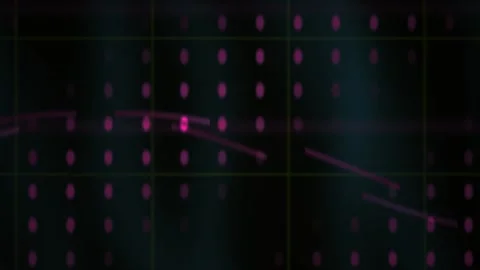 Abstract Digital Data Flow Background with Glowing Red Particles and Geomet.. Stock Footage 340493082