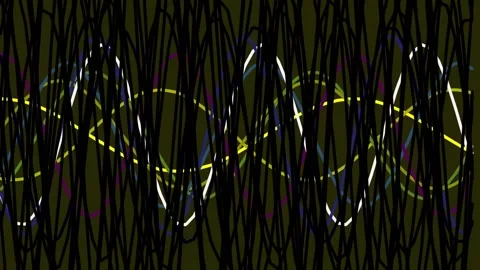 Abstract digital data flow background with glowing light lines and energy wav Stock Footage 342203408