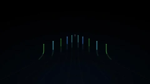 Abstract digital data flow background, with glowing neon, lines and pulse a.. Stock Footage 344860662
