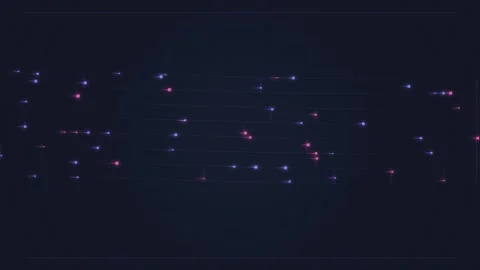 Abstract Digital Data Flow Background, Futuristic Tech Network, Blue and Re.. Stock Footage 348794997
