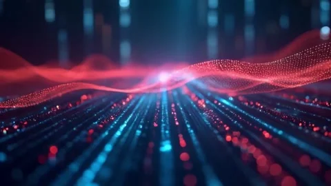 Abstract digital data flow. Concept of technology, innovation, and future. Stock Footage 302317929