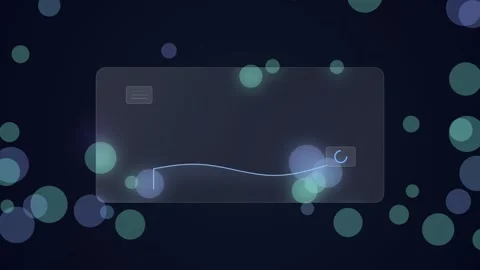 Abstract Digital Data Flow on Futuristic Transparent Screen with Bokeh Lights Stock Footage 346659743