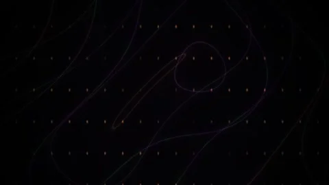 Abstract Digital Data Flow with Glowing Particle Lines and Circular Nodes. Stock Footage 340493205