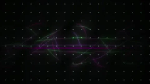 Abstract Digital Data Flow with Glowing Neon Light Streaks and Grid Backgroun Stock Footage 340493266