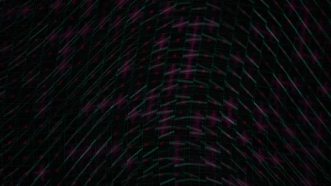 Abstract Digital Data Flow with Glowing Red and Green Particles. Stock Footage 341779240