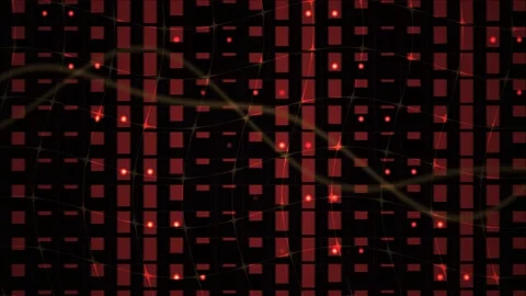 Abstract Digital Data Flow with Glowing Sine Waves and Matrix Grid Background Stock Footage 341779243