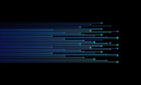 Abstract Digital Data Flow Lines with Glowing Particles on Dark Background Stock Illustration