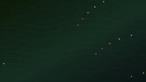 Abstract Digital Data Flow Network Animation with Colorful Moving Dots on W.. Stock Footage 340468951