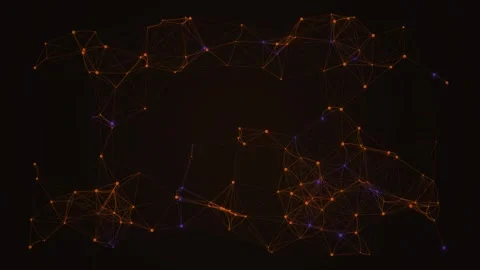 Abstract digital data flow network visualization connecting glowing futuris.. Stock Footage 344516687