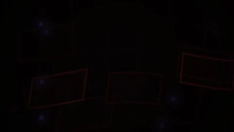 Abstract Digital Data Flow Visualization with Glowing Geometric Rectangles .. Stock Footage 341779221