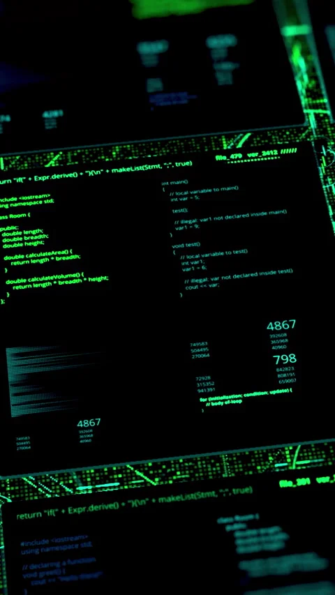 Abstract digital data with green matrix effect, seamless loop. Animation. Mosaic Stock Footage 289626848